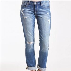 Dear John Playback Cuffed Cropped Straight Leg Distressed Jeans Size 25